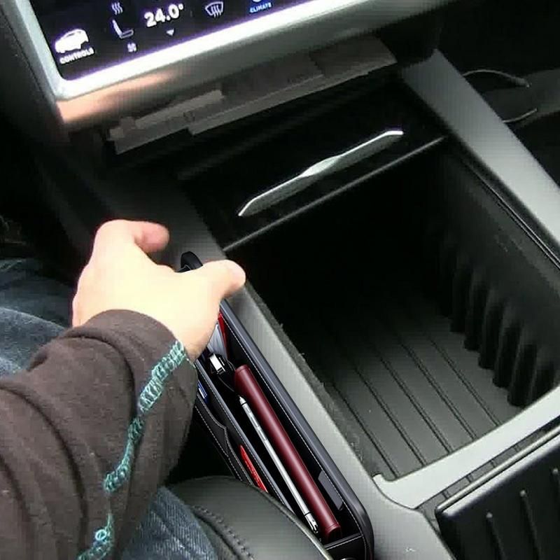 Caja portaobjetos de cuero para coche