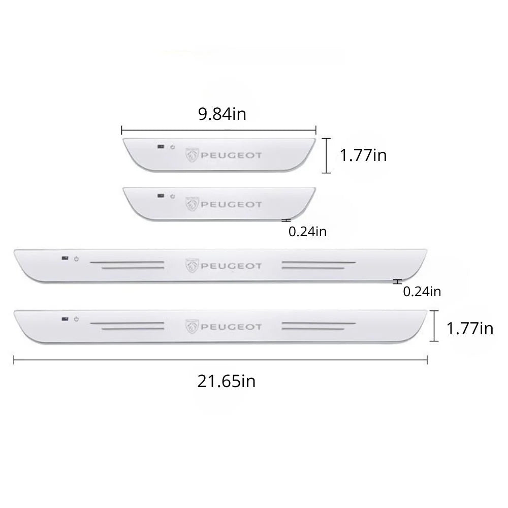 Pack de 2 placas LED para soleira de porta de automóvel