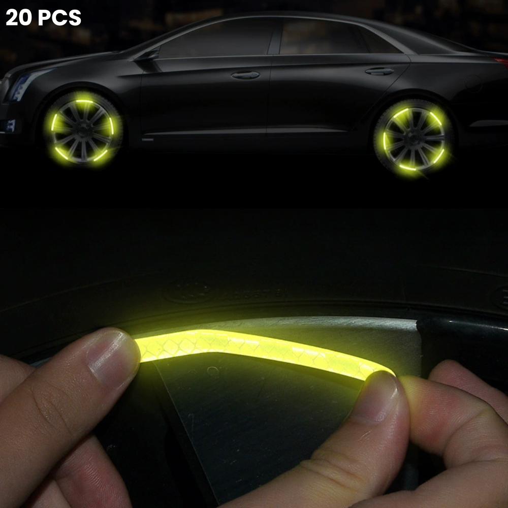 Protetor de roda iluminado de 20 peças com logótipo